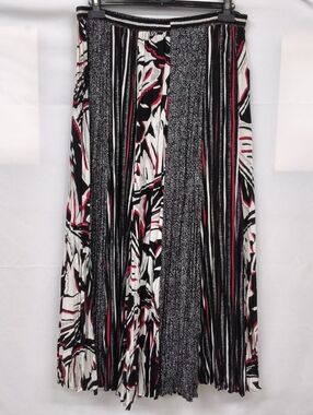 Vintage Howard Wolf Abstract Geometric Pleated Maxi Skirt